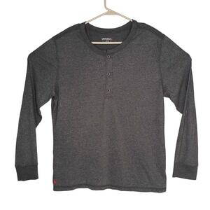 UNTUCKit Albarino Henley Shirt Mens Large Gray Long‎ Sleeve Cotton Blend